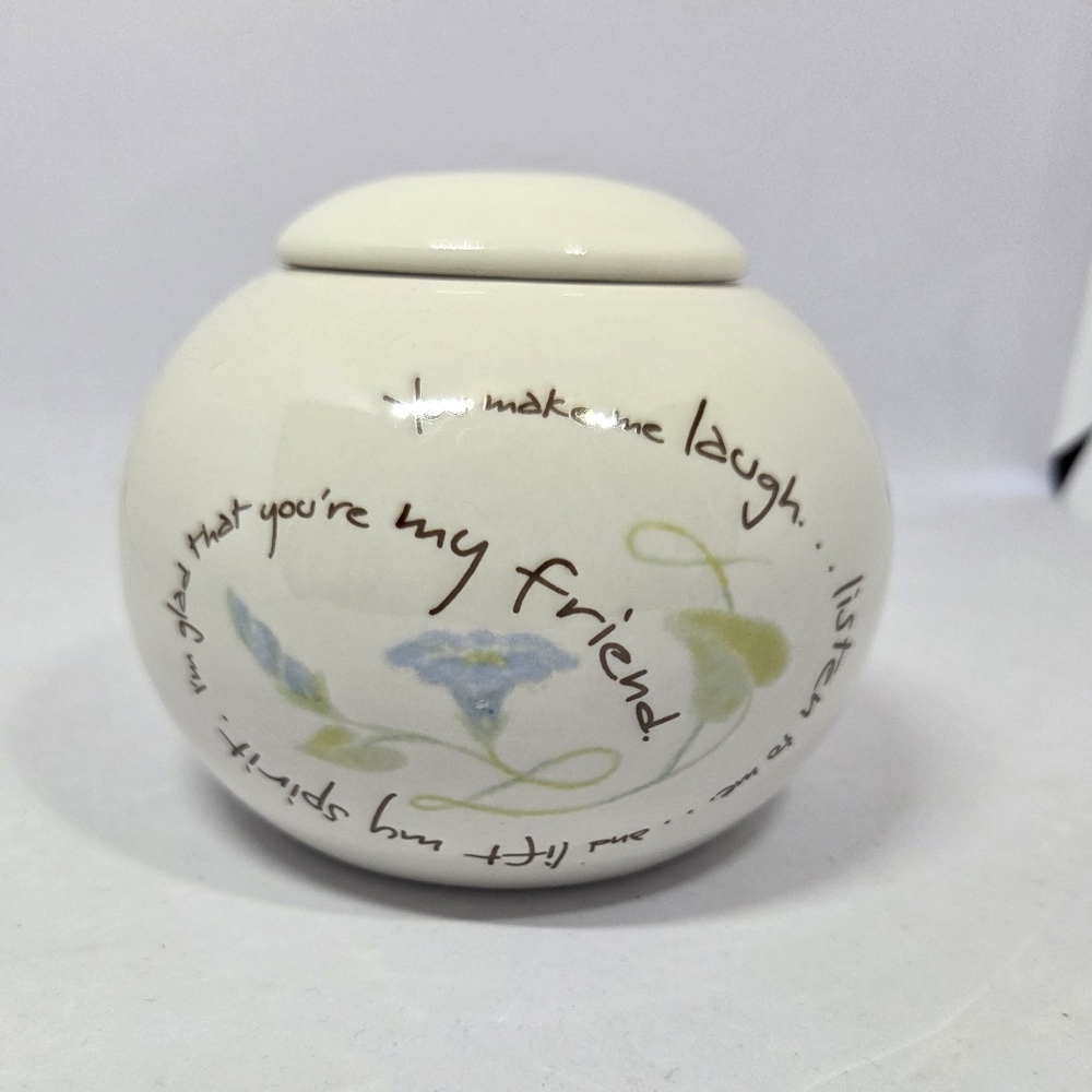 LIFE IS A CIRCLE Carson Round Tealight Candle Holder & Lid Live Laugh Love - Picture 3 of 10